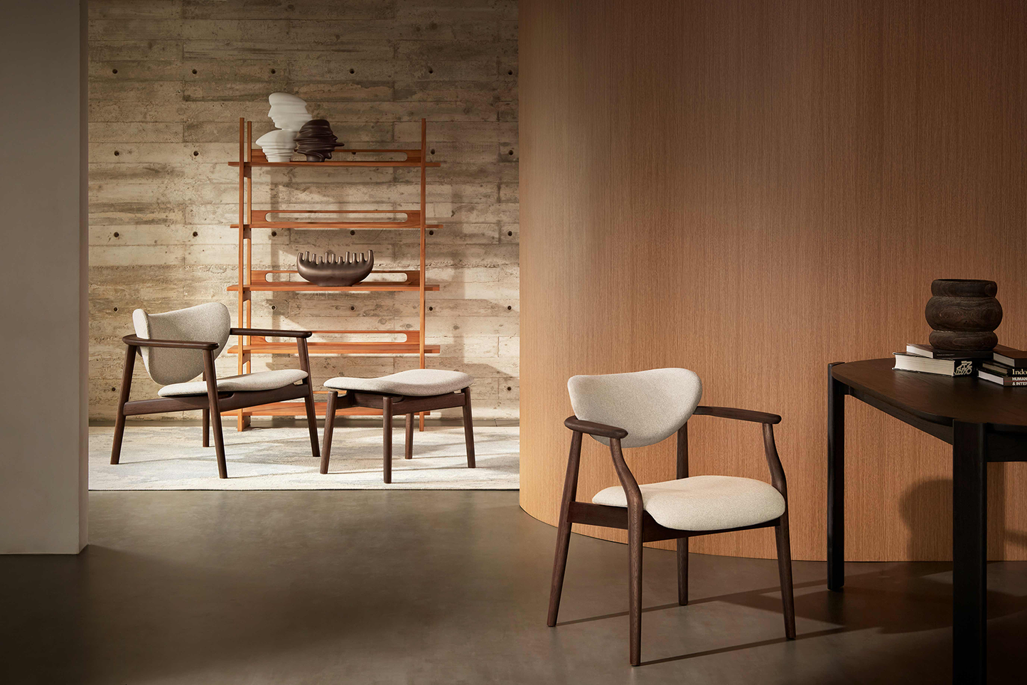 Anoa Lounge Chair, Anoa Ottoman, and Anoa Dining Chair