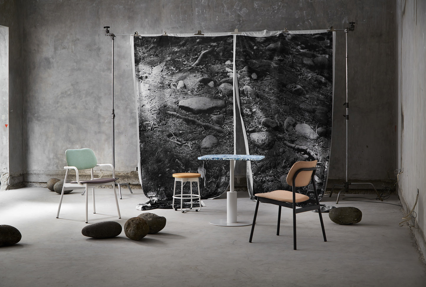 Locke Dining Chair with Arm - Round Stool - Dining table and Dining Chair