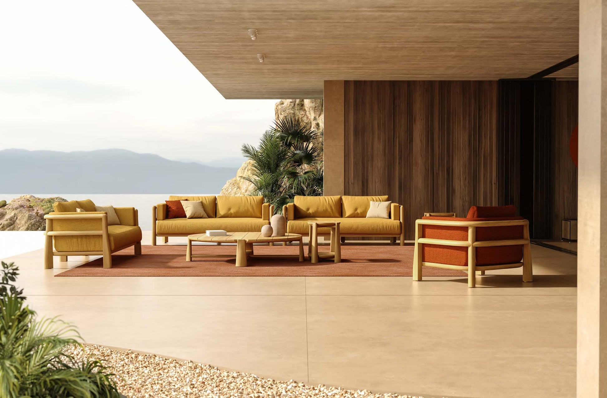 Outdoor Living Area Rendering with Kuda Collection